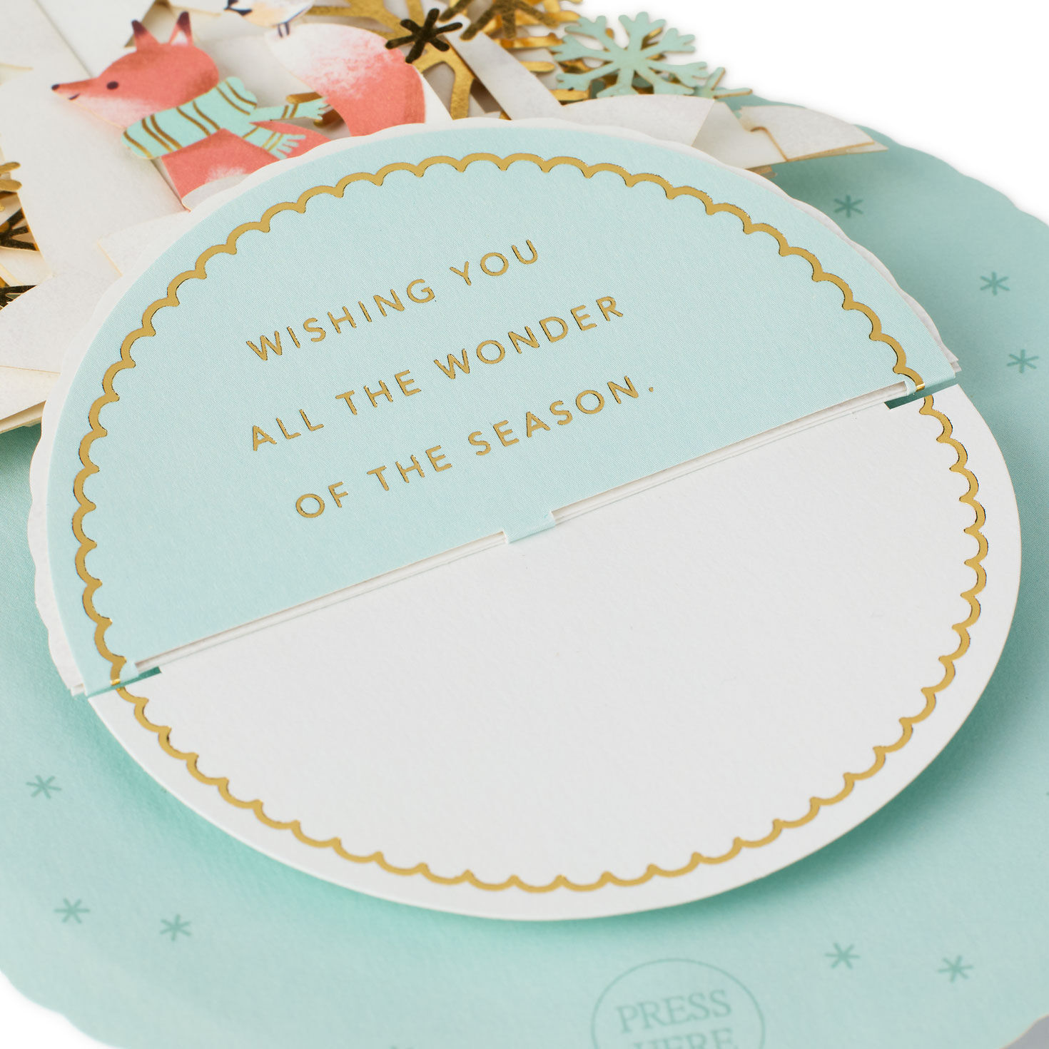Pop-up Snowman and Fox Christmas Card Sentiment image number 6