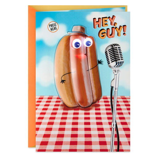 Singing Hot Dog Funny Musical Birthday Card With Light, 