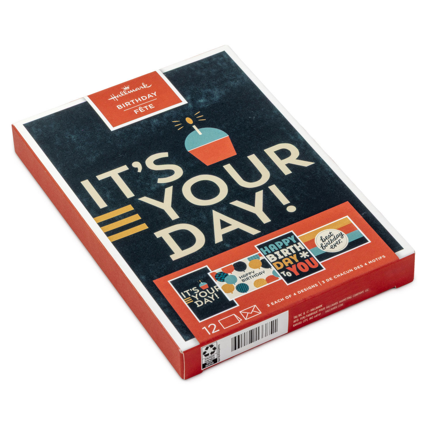 Navy and Charcoal Birthday Cards Assortment Pack pckage front image number 2