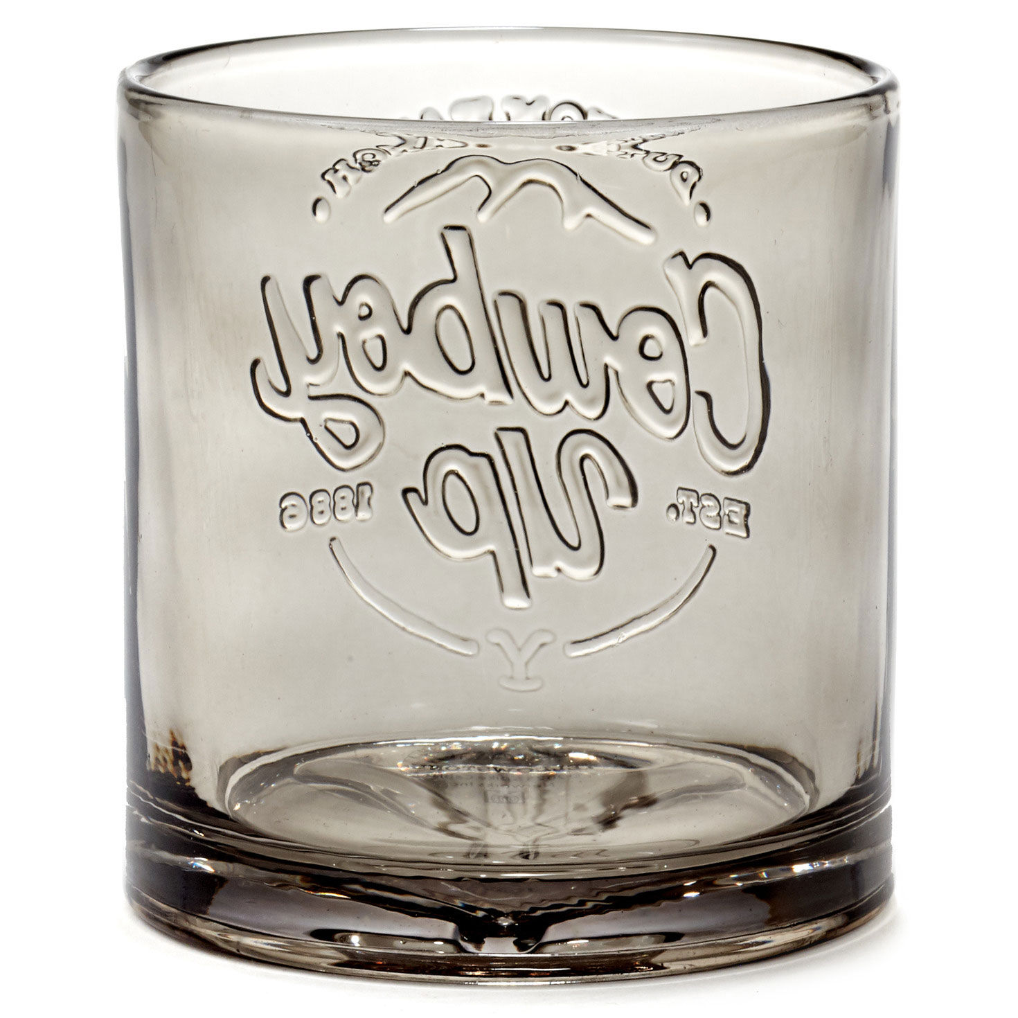 Dutton Ranch Cowboy Up Gray Lowball Glass back image number 2