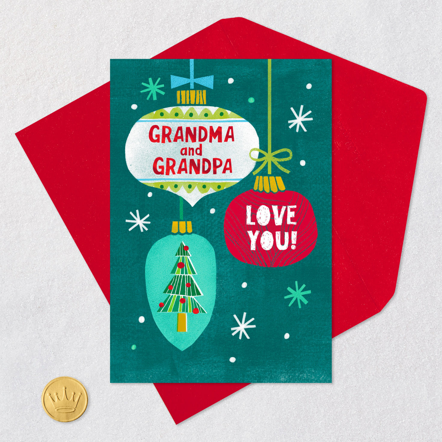 Love You Christmas Card for Grandma and Grandpa, , large image number 5