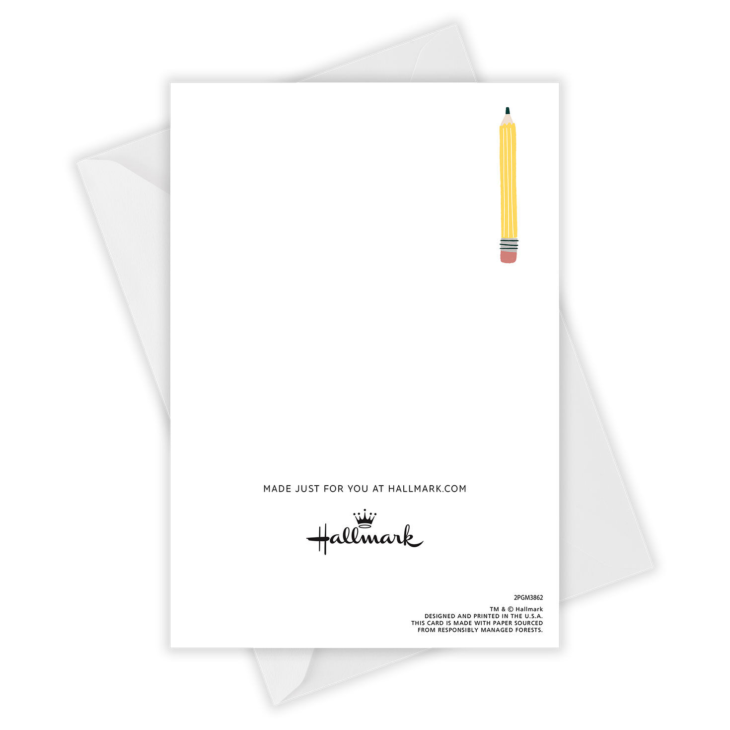 Pencil Personalized Thank You Card Card Back with Envelope image number 4