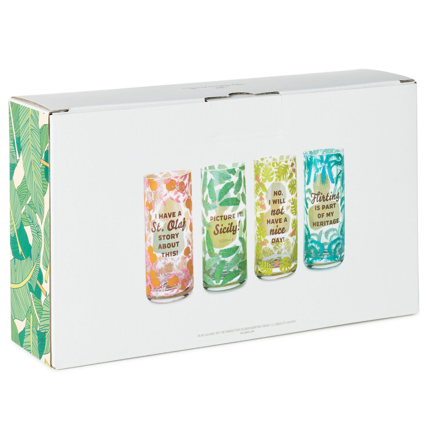 The Golden Girls Cameos and Quotes Drinking Glasses package back image number 5