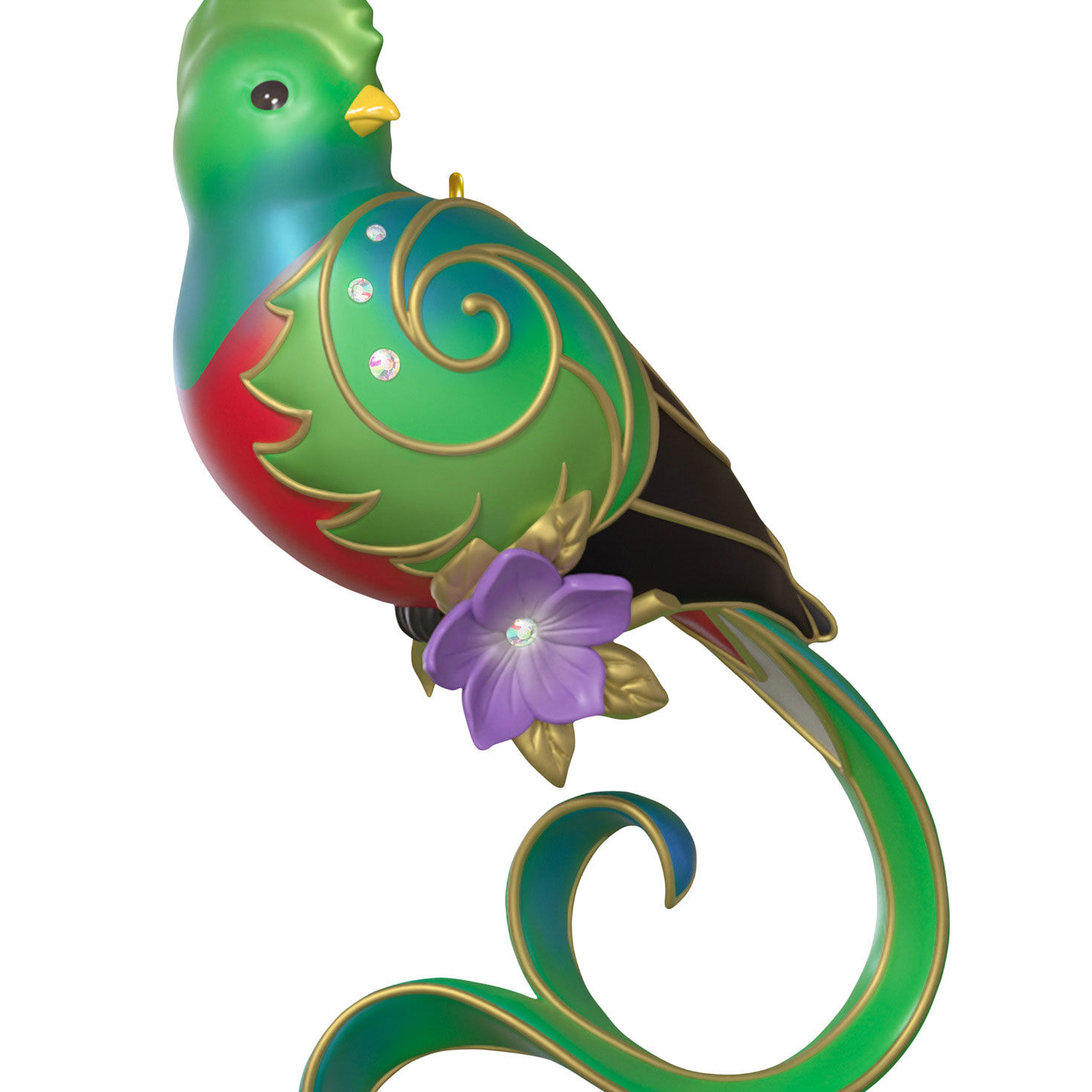 Colorful Bird With Long Tail Keepsake Ornament closeup view image number 5