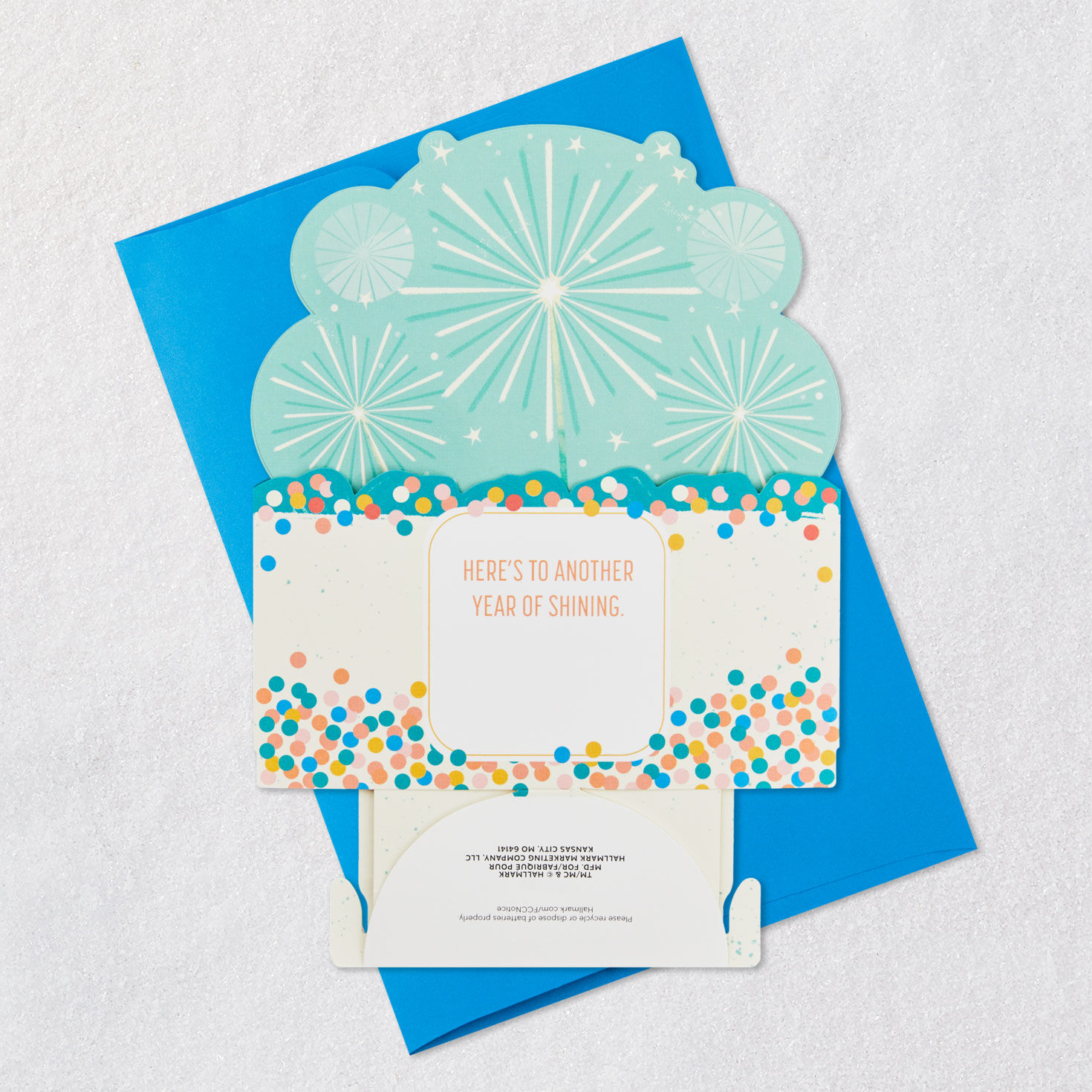 Shine On Cake With Sparklers Musical 3D Pop-Up Birthday Card With Motion, , large image number 7