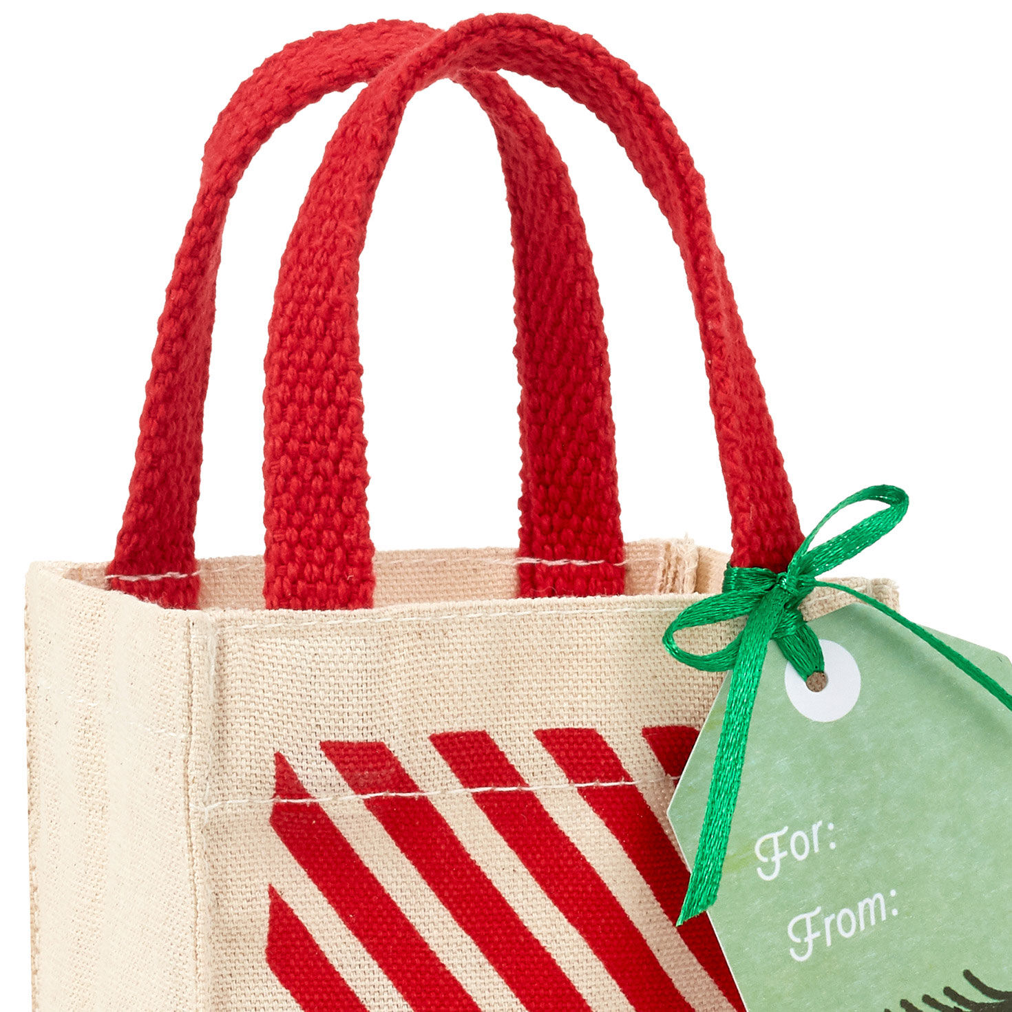 5.1" Candy Cane Stripe Mini Christmas Fabric Gift Tote for only USD 4.99 | Hallmark