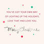 You Light Up the Holidays Christmas Card for Granddaughter, , large image number 2