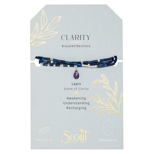 Silver, Lapis and Amethyst Wrap Bracelet/Necklace With Teardrop Charm, 