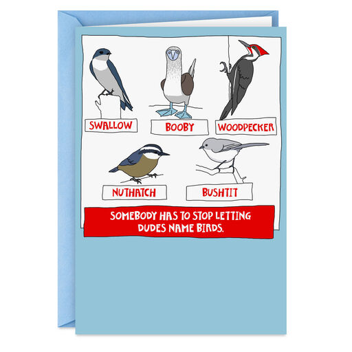 Happy Bird-day Funny Birthday Card, 