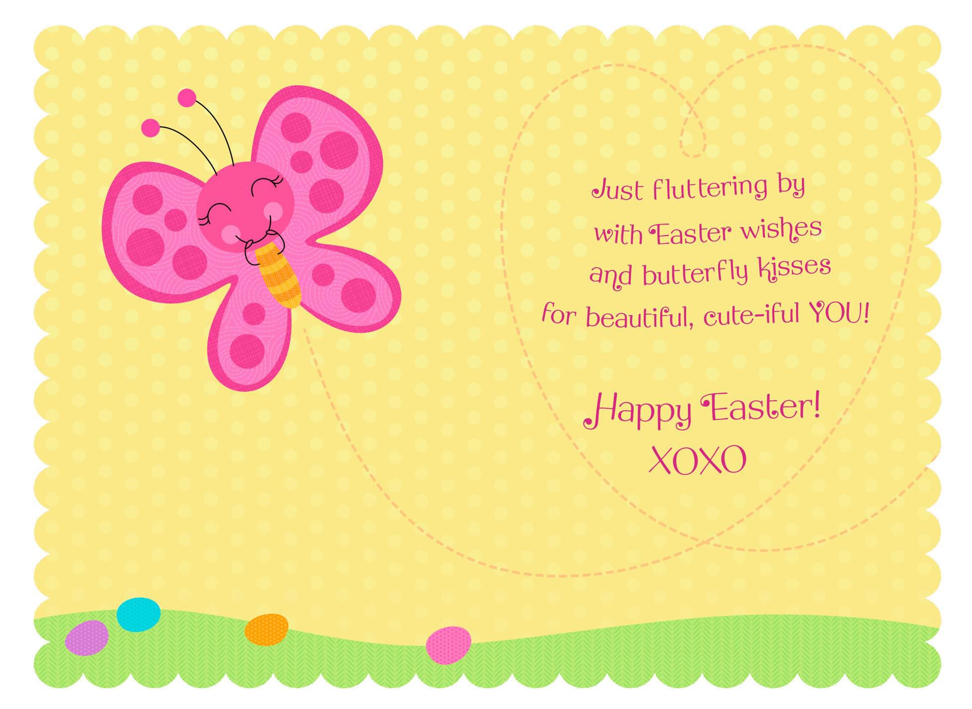 Pink Butterfly Easter Card for Great-Granddaughter