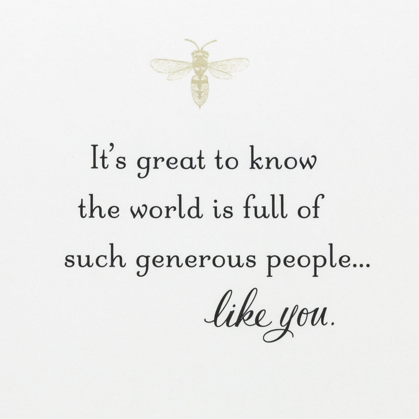 Gold Honeycomb and Bee Thank You Card Sentiment image number 2