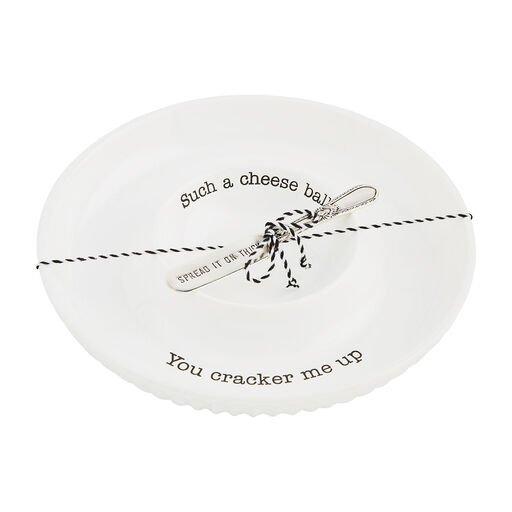 Mud Pie Cheese Ball Serving Tray and Spreader, Set of 2, 