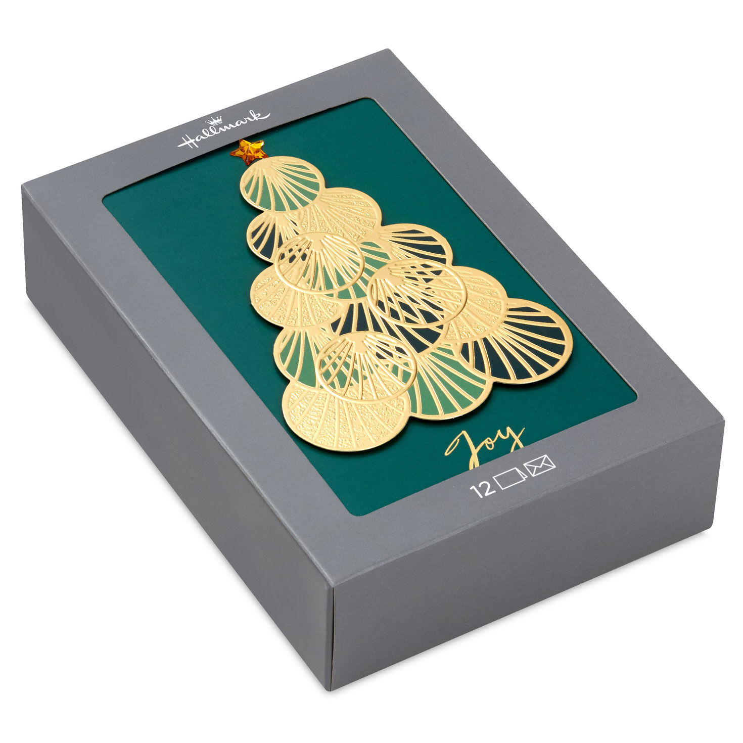 Opulent Green and Gold Tree Boxed Christmas Cards, Pack of 12 for only USD 17.49 | Hallmark
