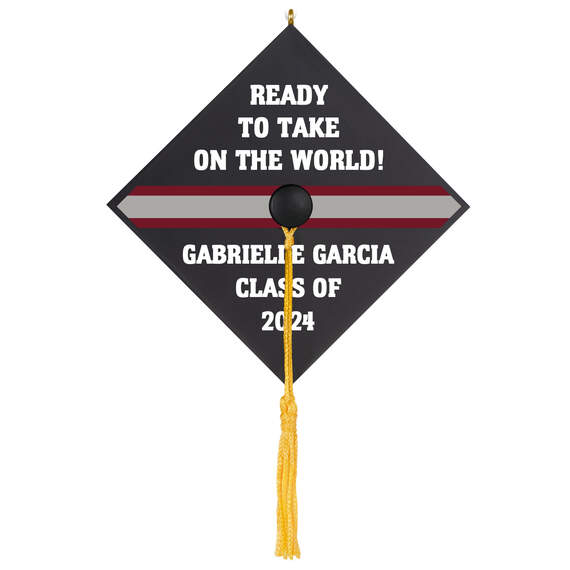 Graduation Cap Text Personalized Ornament, , large image number 1