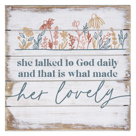 Simply Said She Talked to God Petite Pallet Wood Sign, 8x8, , large image number 1