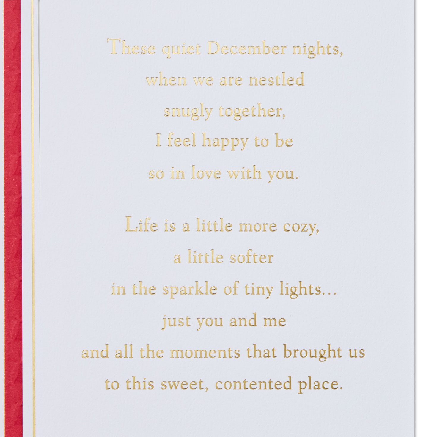 Red Poinsettia Romantic Christmas Card for Wife sentiment image number 2