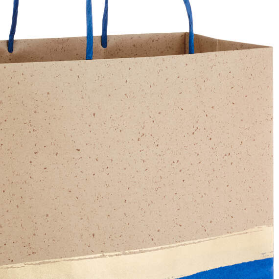 13" Blue and Kraft Paper 6-Pack Gift Bag, , large image number 5