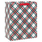 Festive Red and Green Plaid Large Holiday Gift Bag Front image number 1
