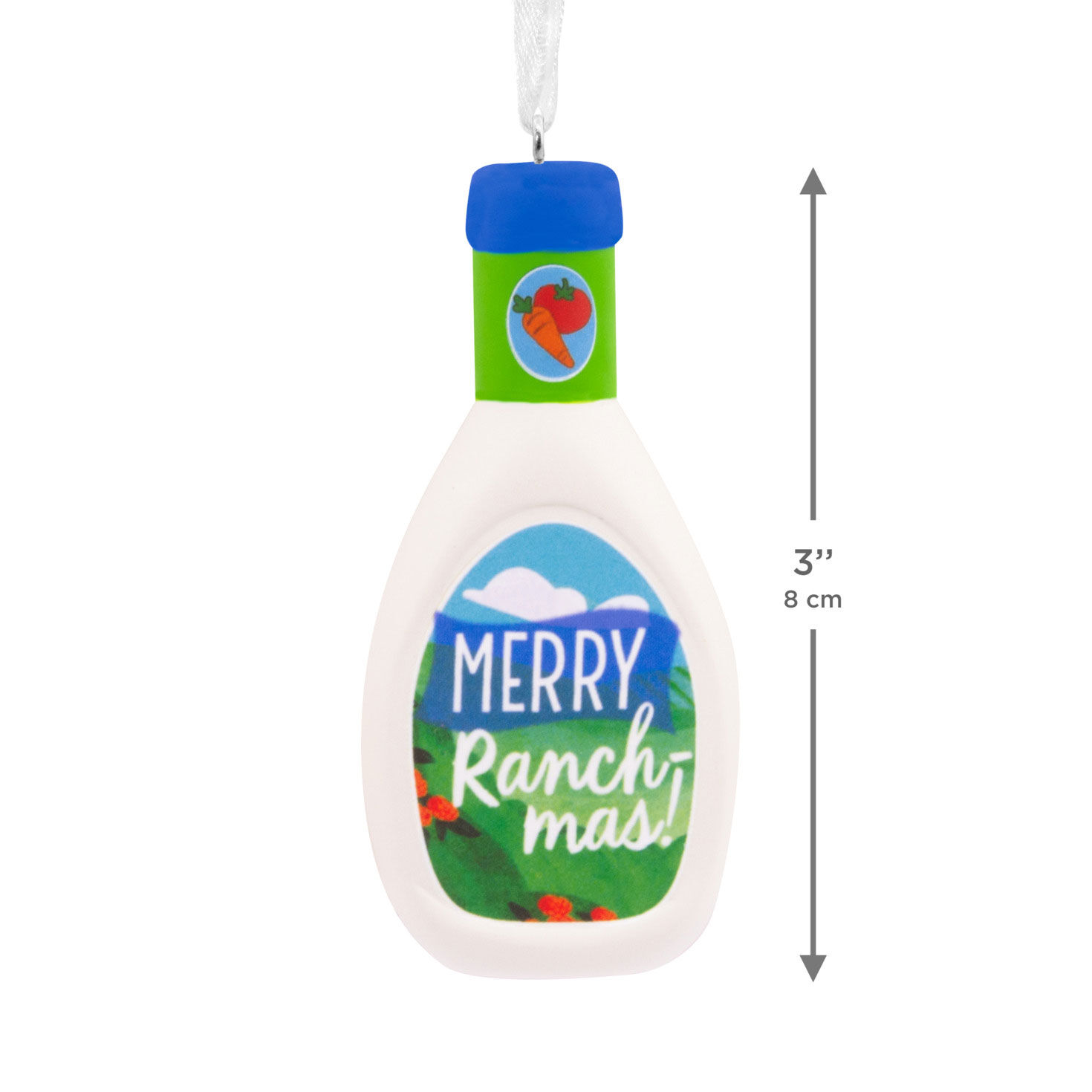 Ranch Dressing Bottle Christmas Ornament measurement image number 3