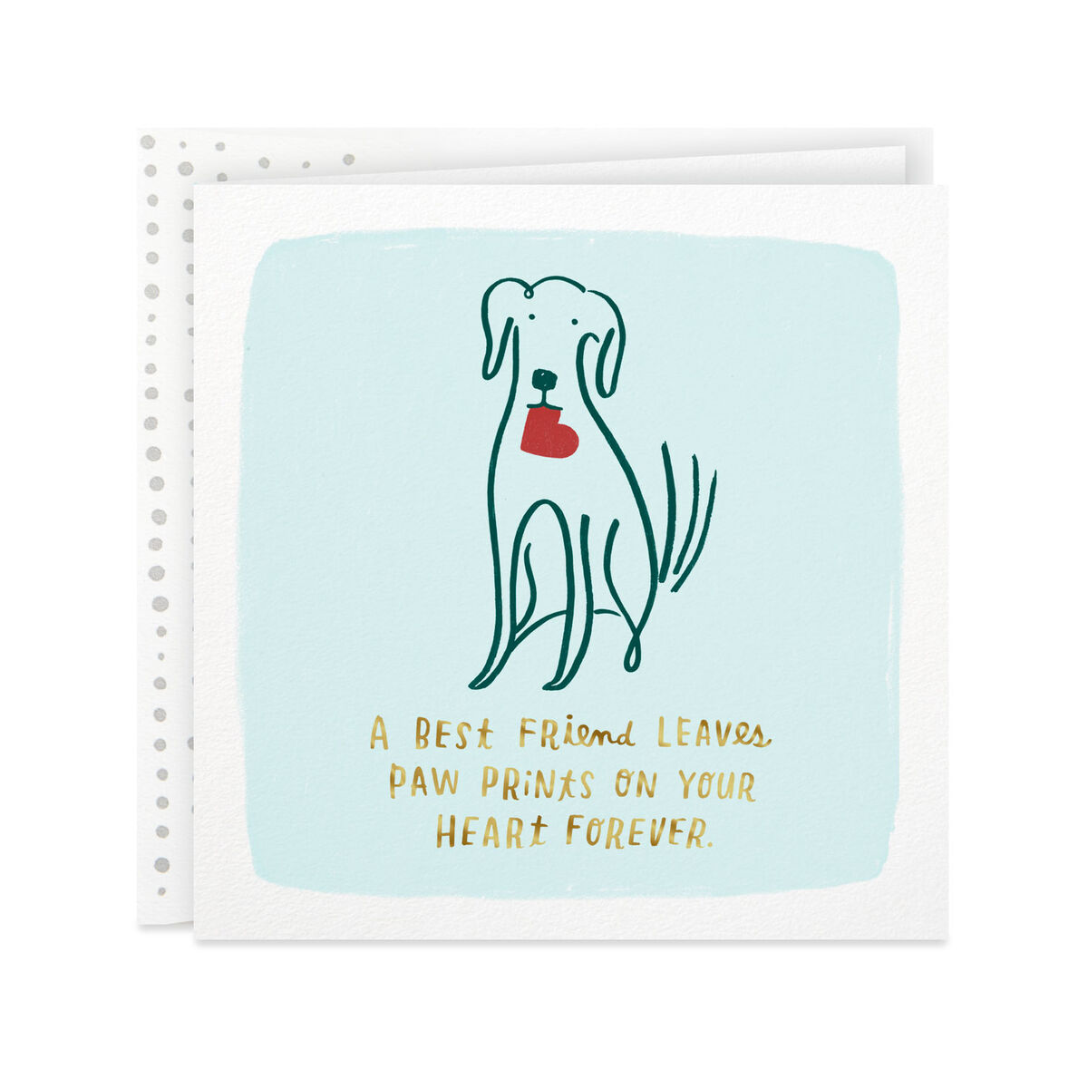 Dog Carrying A Heart Sympathy Card For Loss Of Pet Greeting Cards 