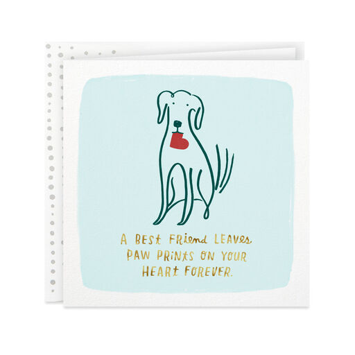 Dog Carrying a Heart Sympathy Card for Loss of Pet, 