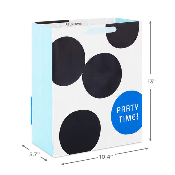 13" Party Time Dots Large Gift Bag, , large image number 3