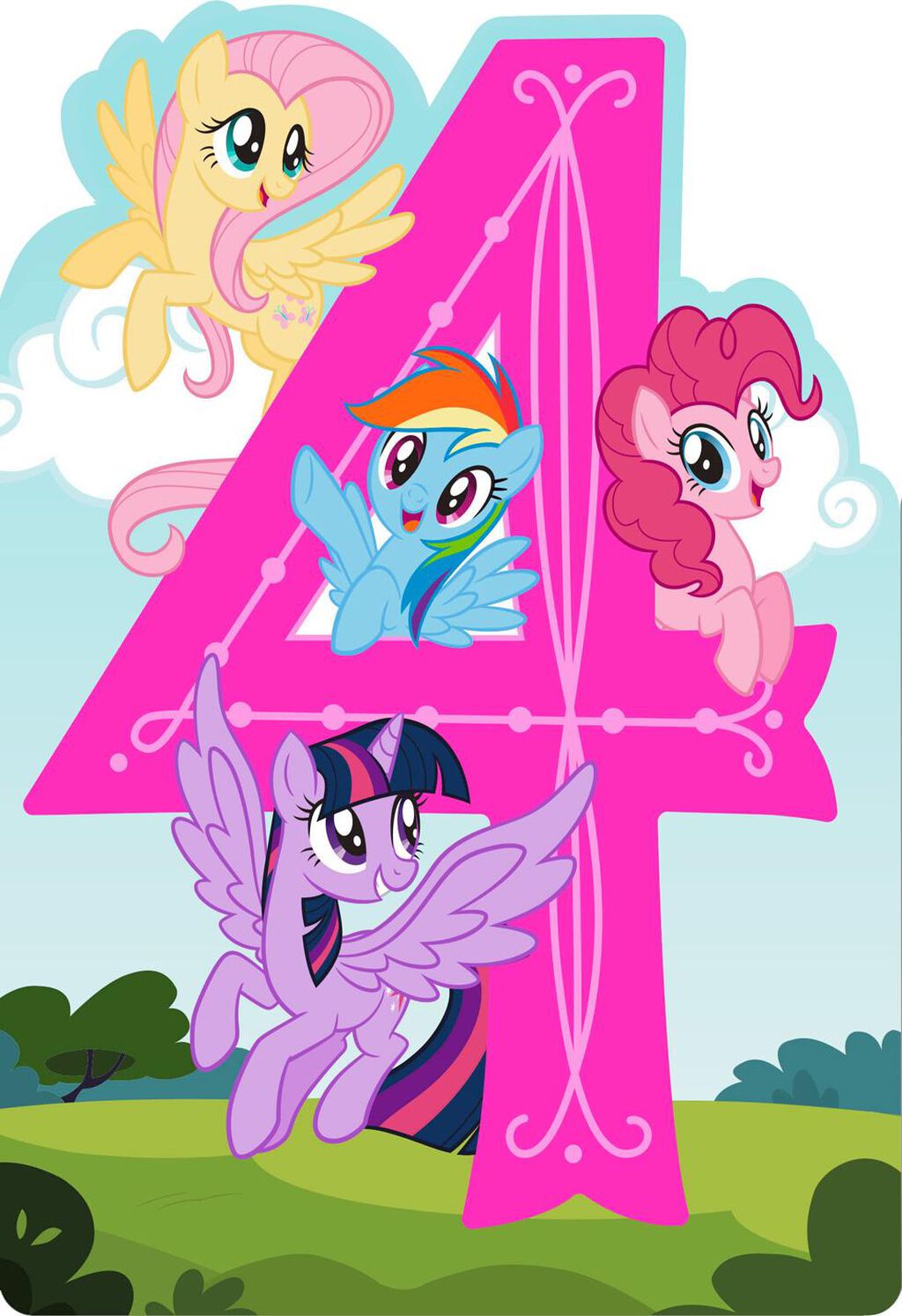 My Little Pony Happy Spirit Musical 4th Birthday Card Greeting