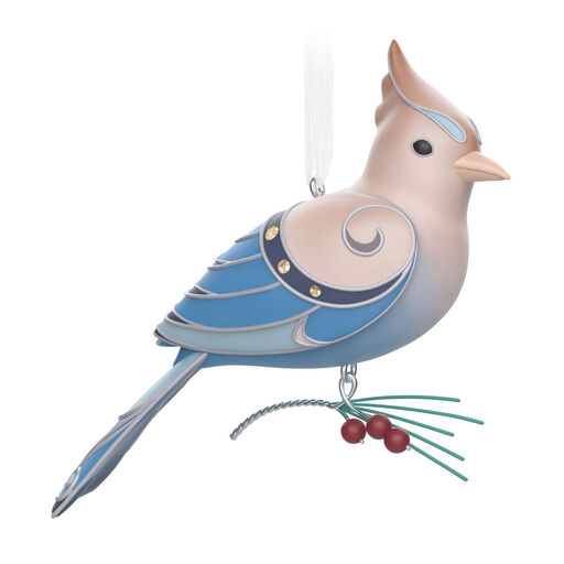 The Beauty of the Birds Leucistic Steller's Jay Ornament, 