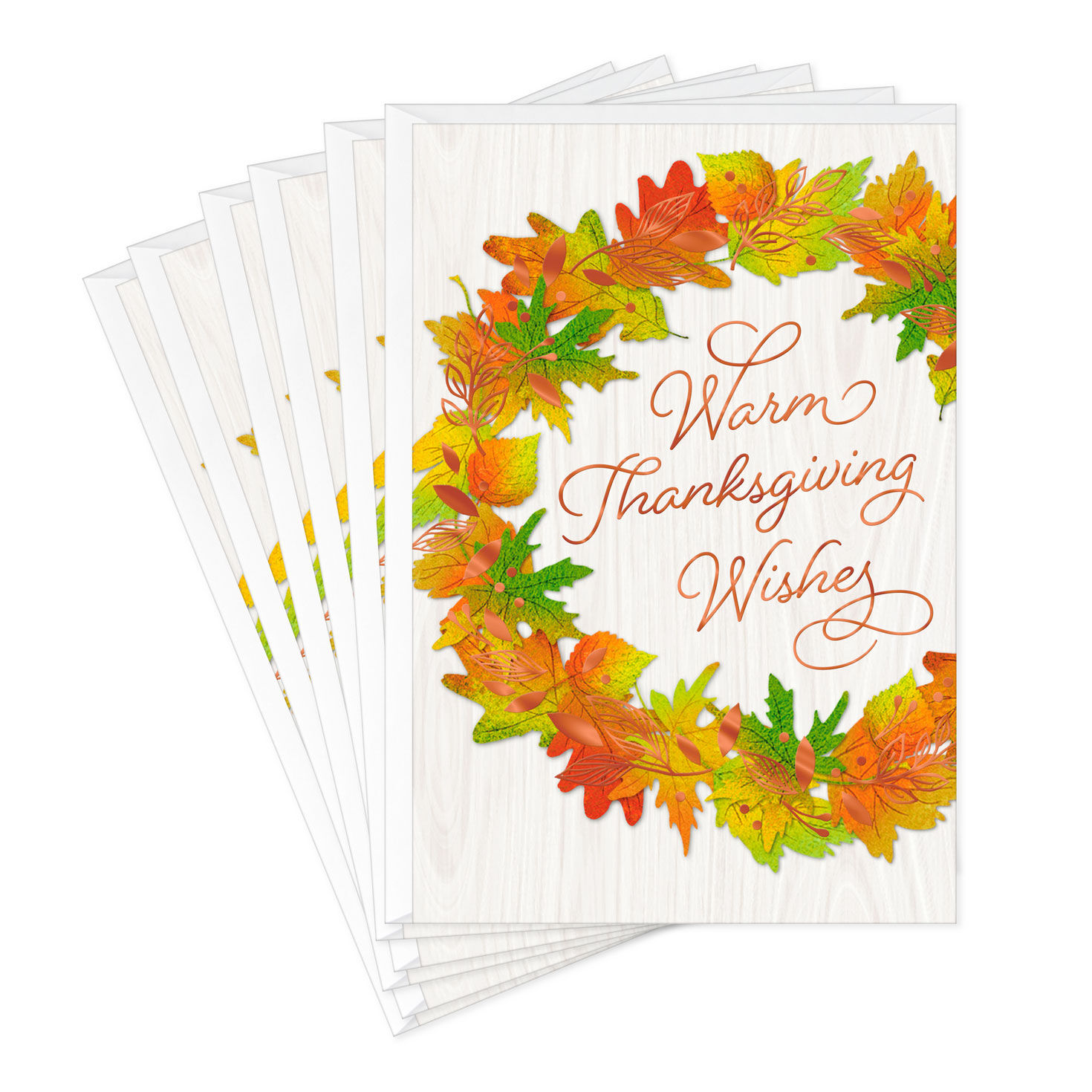 Autumn Wreath on Wood Plank Thanksgiving Cards, Pack of 6 for only USD 5.99 | Hallmark