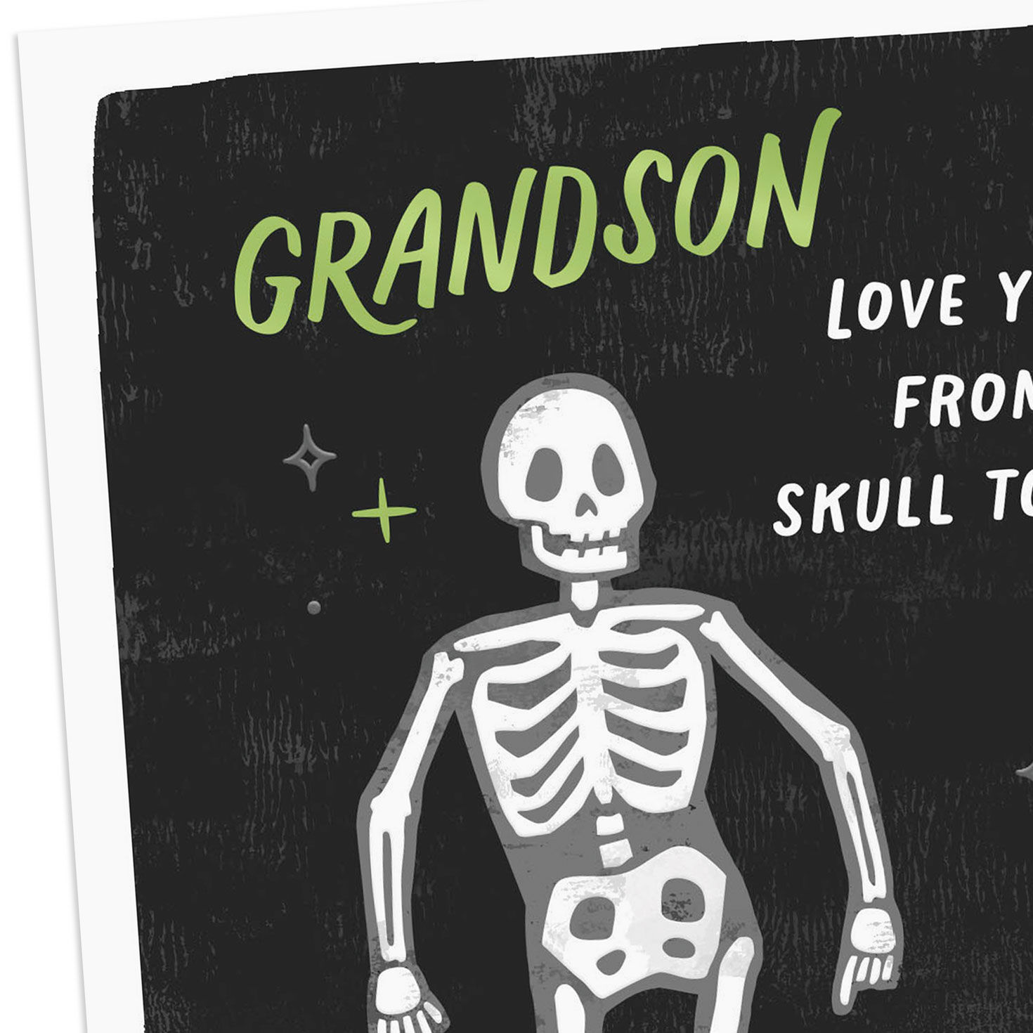 Skeleton and Stars Grandson Halloween Card Card Front Detail image number 4