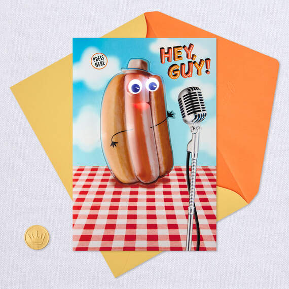 Singing Hot Dog Funny Musical Birthday Card With Light, , large image number 5