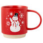 Vintage Snowman Red Ceramic Mug front image number 1