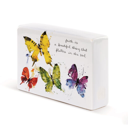 Demdaco Butterflies Ceramic Quote Block, 6x4, 