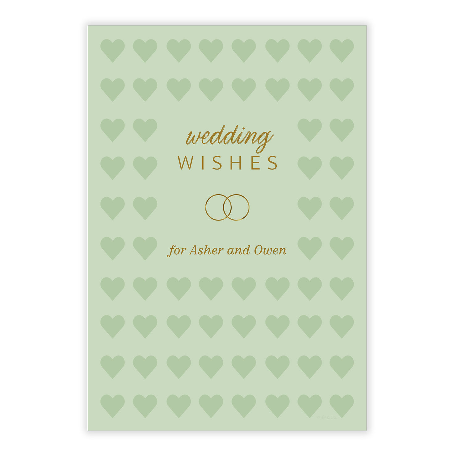Hearts and Gold Rings Wedding eCard, , large image number 2