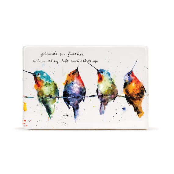Demdaco Hummers on a Wire Ceramic Quote Block, 6x4