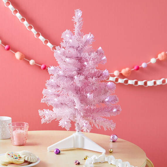 Miniature Pastel Pink Pre-Lit Christmas Tree, 18.75", , large image number 2
