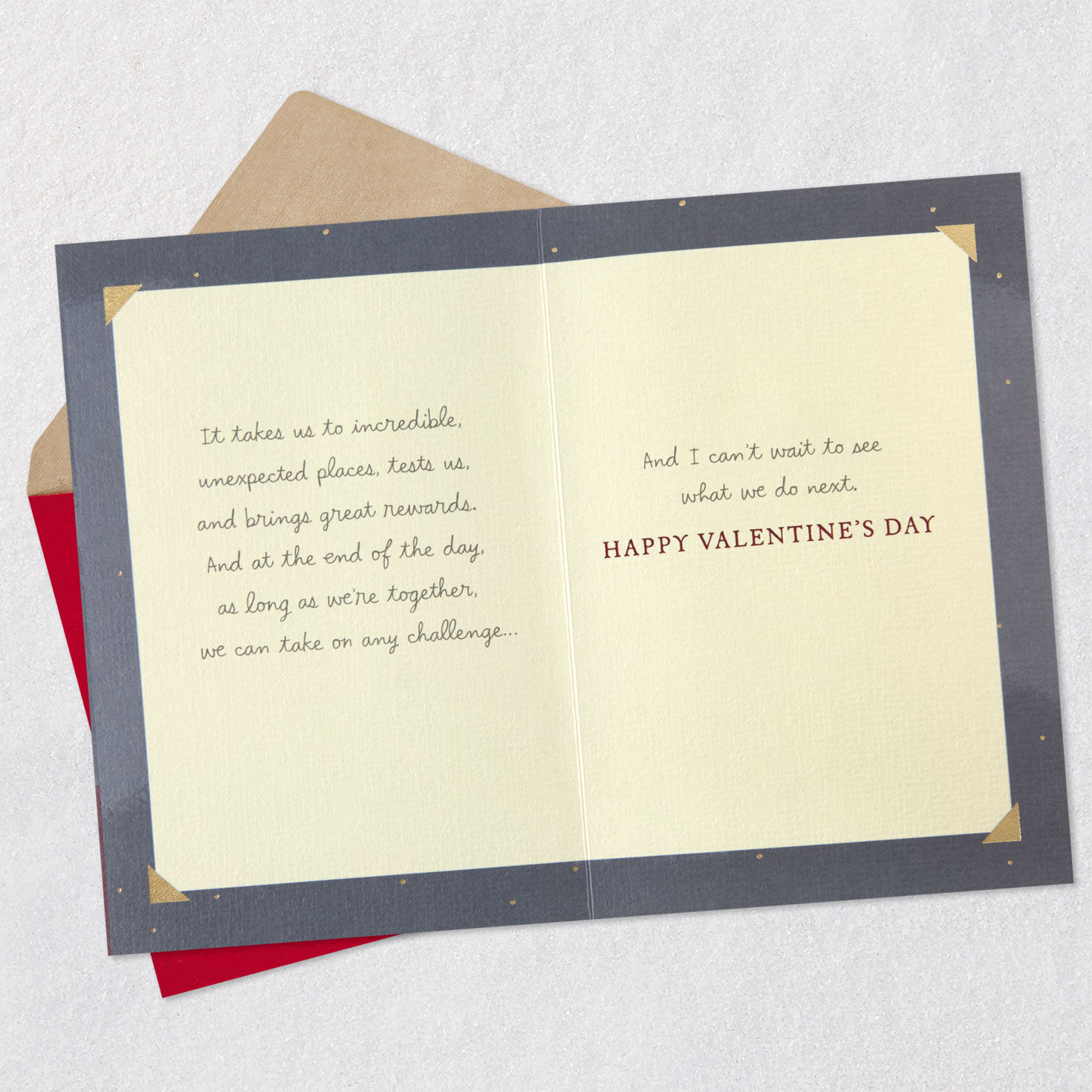 Campfire and Tent Valentine's Day Card Open card with envelope image number 4
