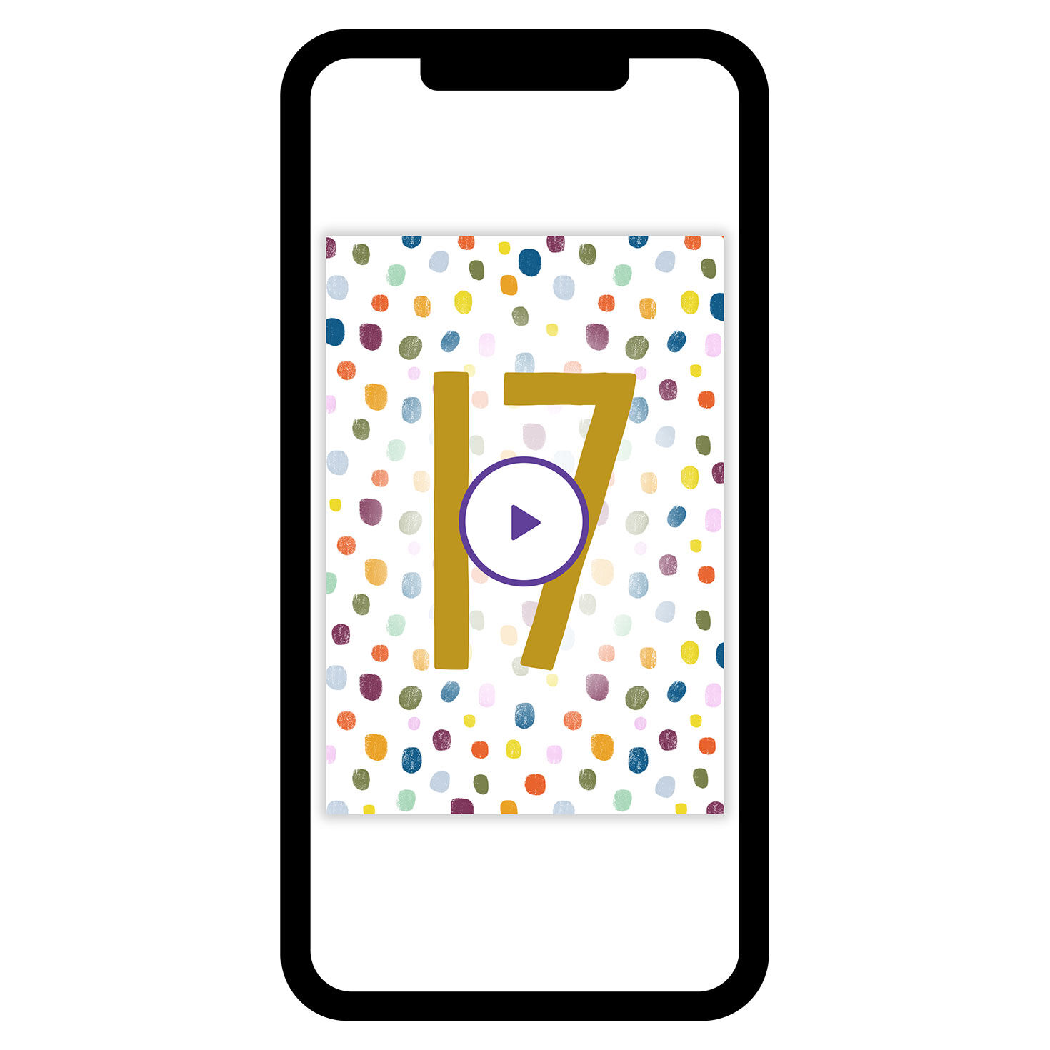 Colorful Confetti Number Milestone eCard