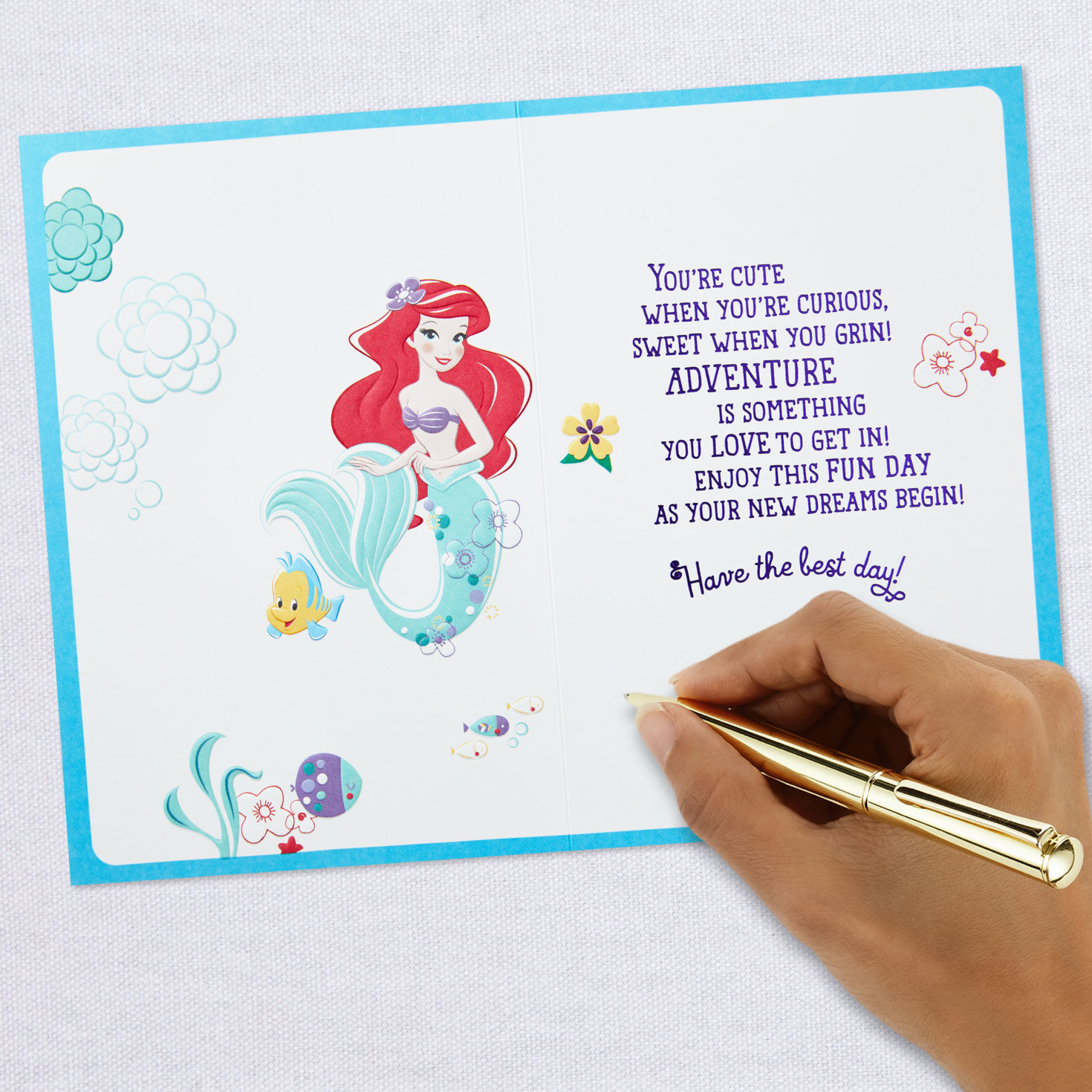 Disney Little Mermaid Ariel Birthday Card for Her Signing card image number 6