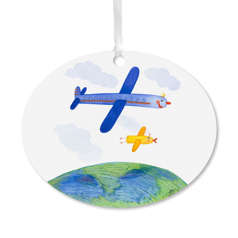 Design-Your-Own Horizontal Oval Metal Personalized Ornament, Custom Photo