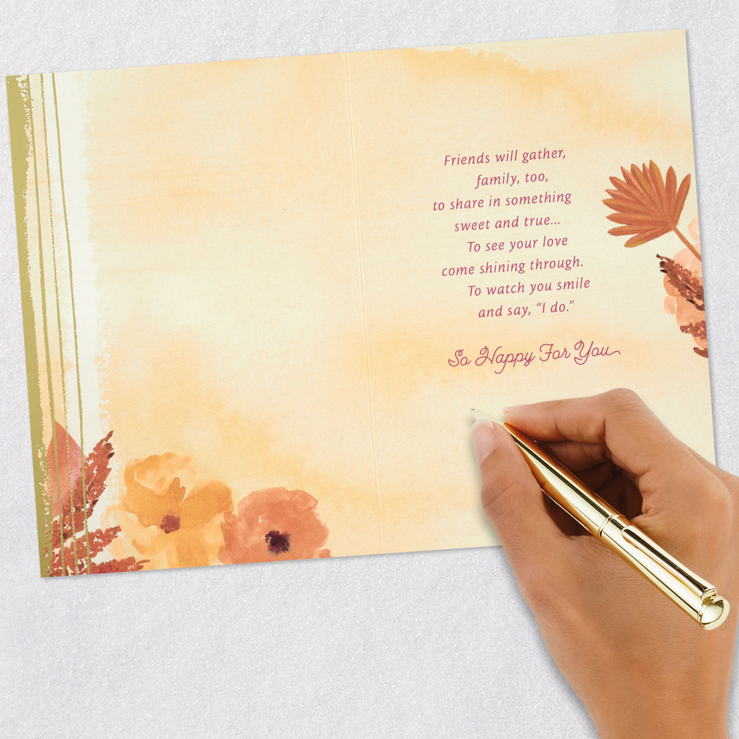 Flowers and Tropical Leaves Wedding Card Signing card image number 6