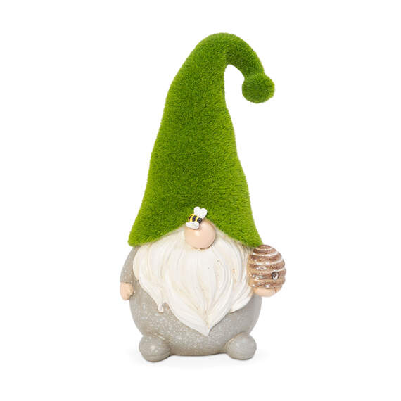 Gerson Small Gnome Statue With Moss Hat, 11.2"