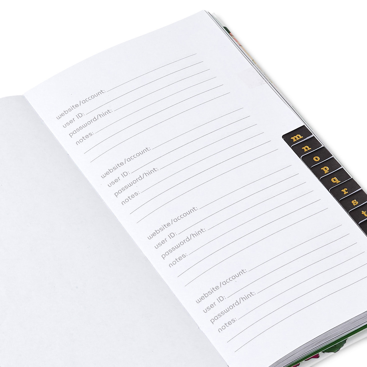 Floral Password Keeper Book closeup view pages image number 5