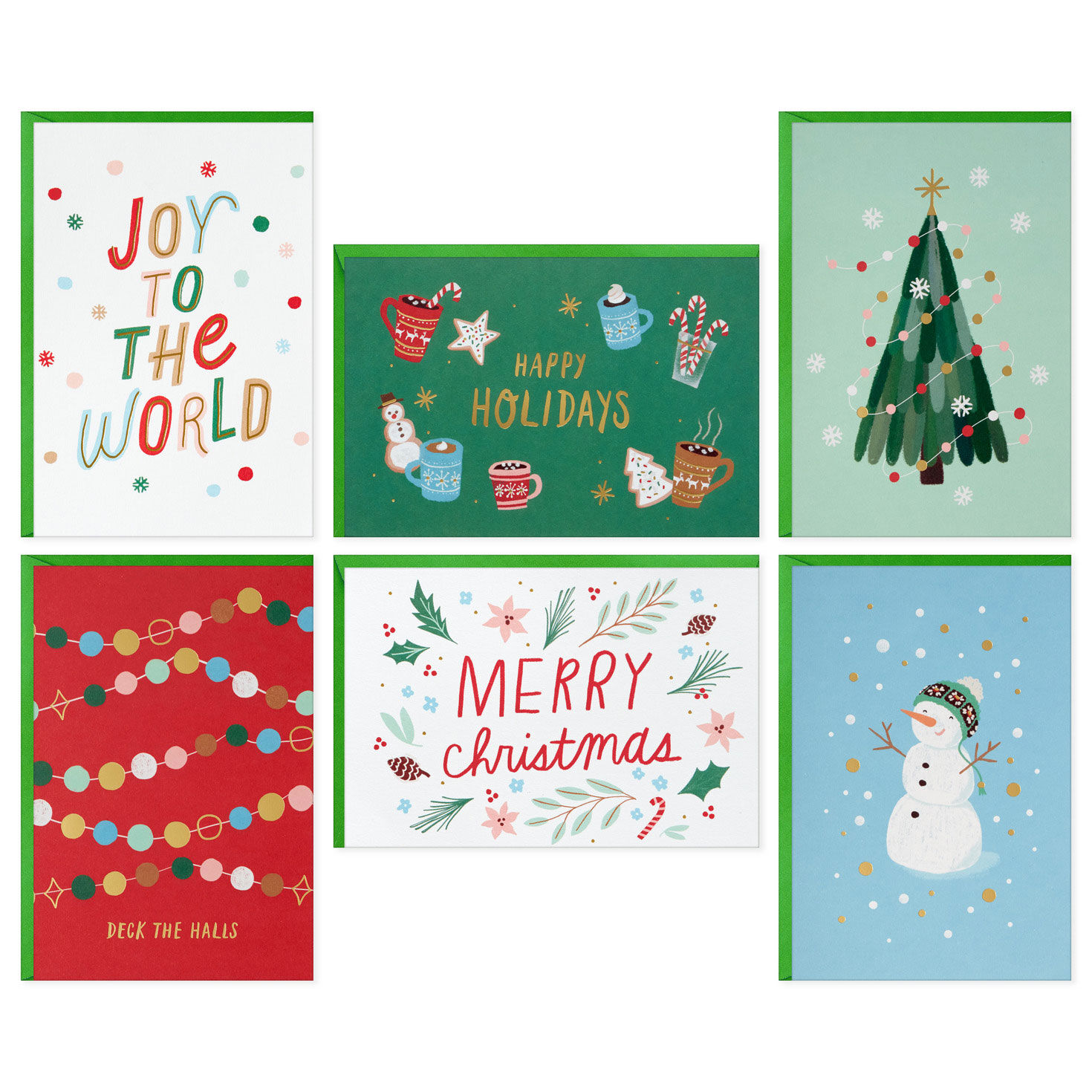 Whimsical Holidays Assorted Boxed Christmas Cards, Pack of 72 Boxed