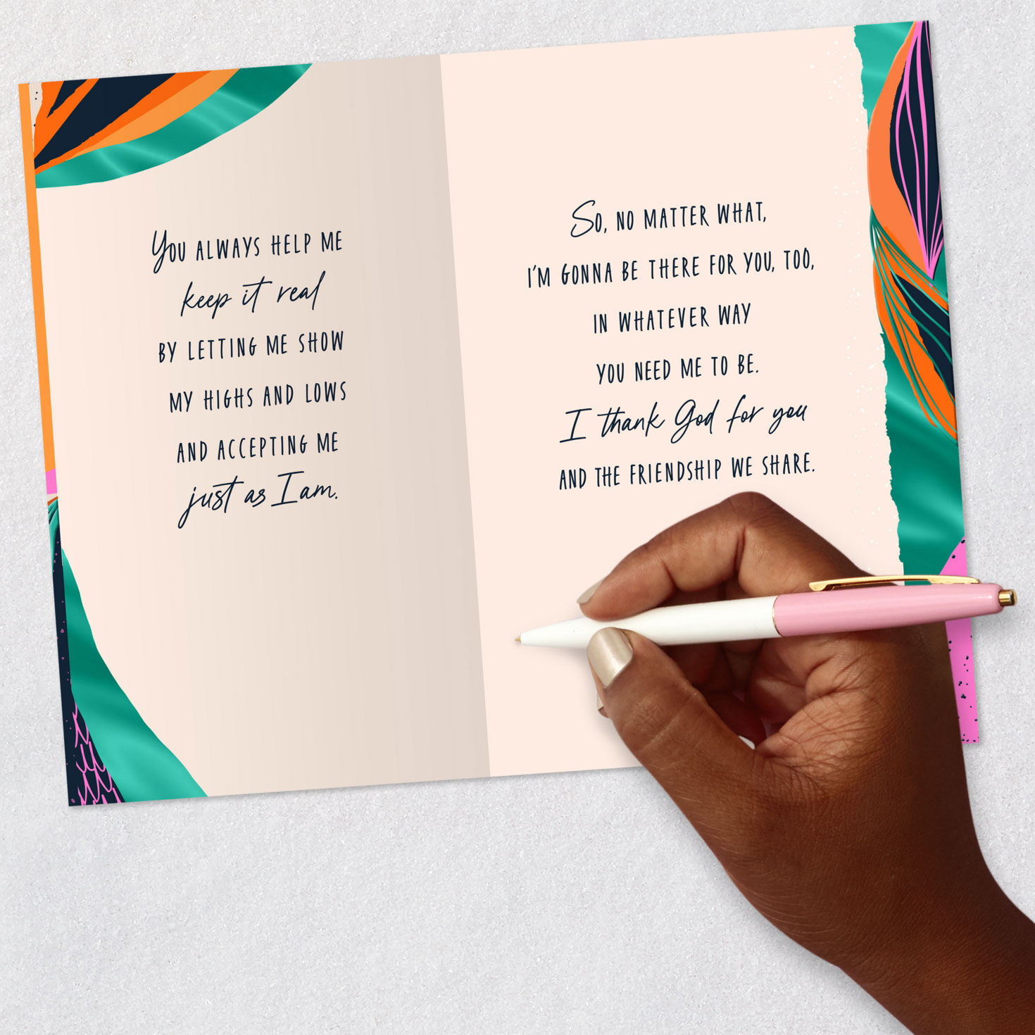 Tropical Leaves Friendship Card Signing card image number 7