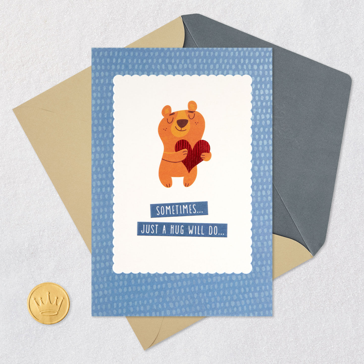 Bear Hugging Heart Religious Encouragement Card Signing card image number 6