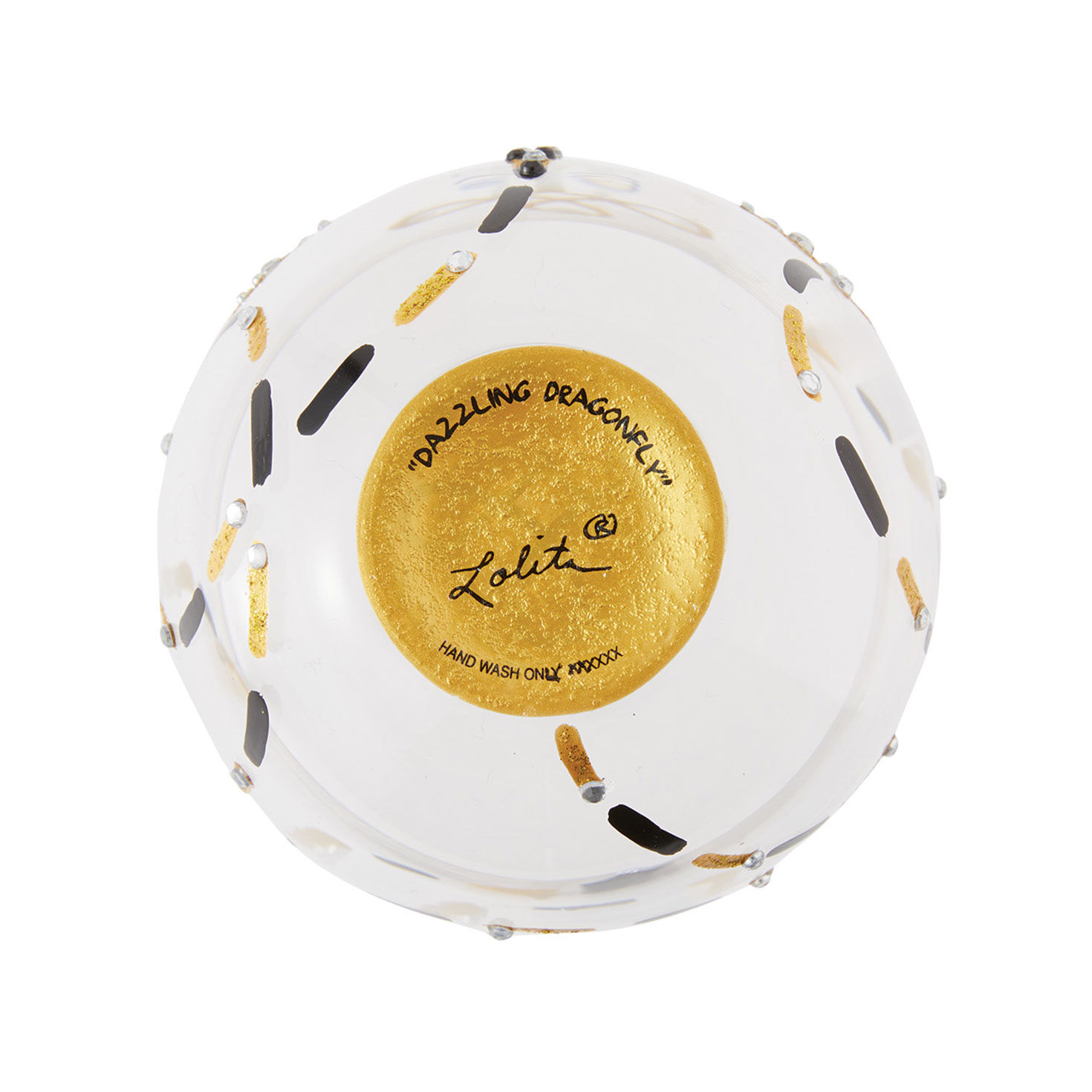 Dazzling Dragonfly Handpainted Stemless Wine Glass  image number 3