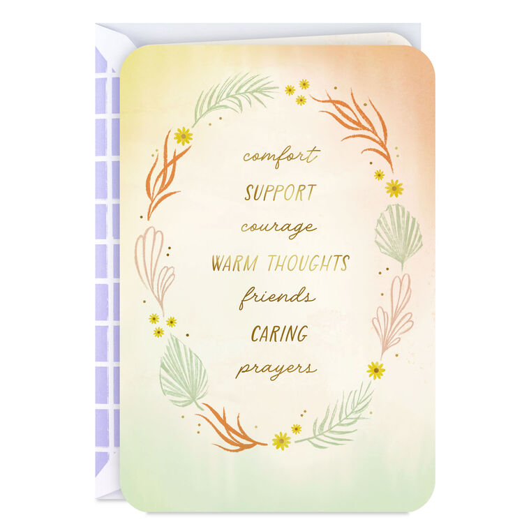 Comfort, Support and Caring Prayers Encouragement Card