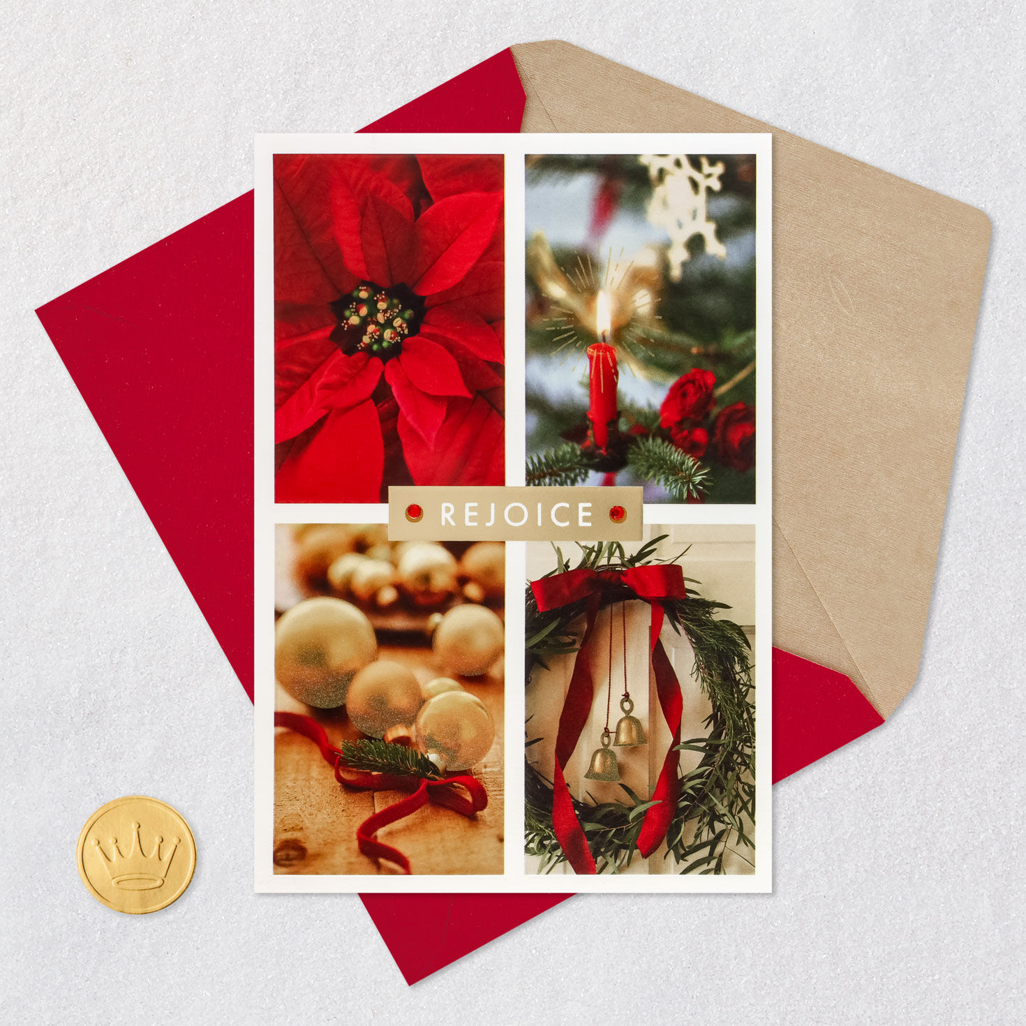 Festive Photos Religious Christmas Card Card Front with Envelope and Gold Seal image number 6