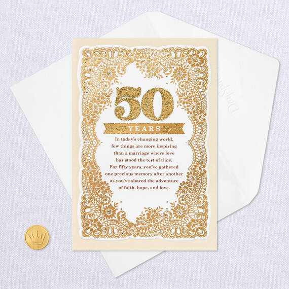 The Beauty of God's Gift Religious 50th Anniversary Card, , large image number 6